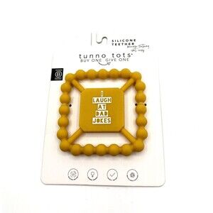 Tunno Tots Silicone Teether BPA PVC‎ Free I Laugh at Dad Jokes Funny Novelty